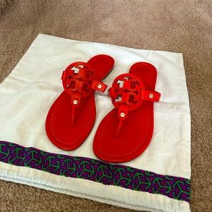 Red euc Tory Burch Miller sandals